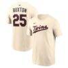 Byron Buxton Minnesota Twins Nike 2026 Field of Dreams Name & Number T-Shirt - Cream - Front View