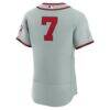 Trea Turner Philadelphia Phillies Nike 2026 Field of Dreams Authentic Jersey - Gray - Detail View