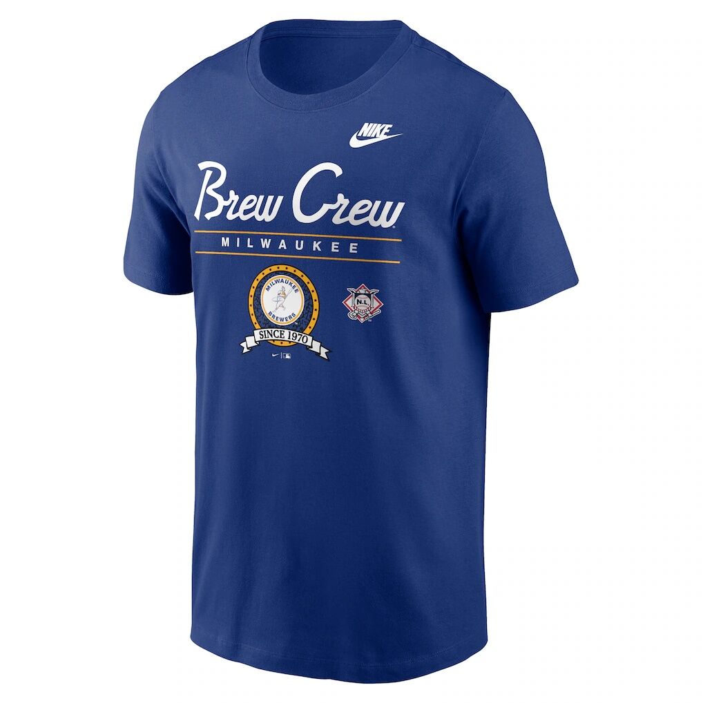 Milwaukee Brewers Nike Cooperstown Graphic T-Shirt - Royal