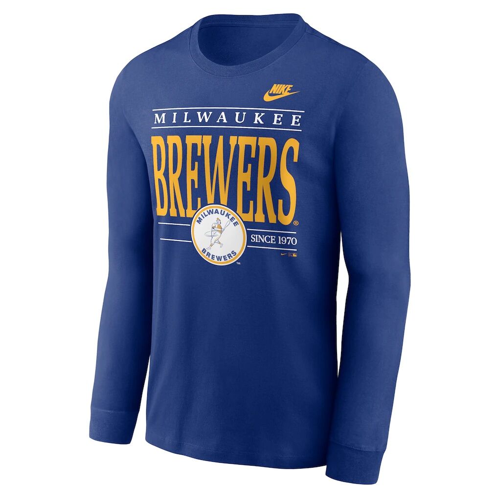 Milwaukee Brewers Nike Cooperstown Graphic Long Sleeve T-Shirt - Royal