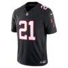 Deion Sanders Atlanta Falcons Nike Alternate Throwback Vapor F.U.S.E. Stitched Retired Limited Jersey - Black - Side View