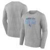 Kansas City Royals Fashion7 Iconic Long Sleeve T-Shirt - Heather Gray - - Front View