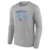 Kansas City Royals Fashion7 Iconic Long Sleeve T-Shirt - Heather Gray - - Side View