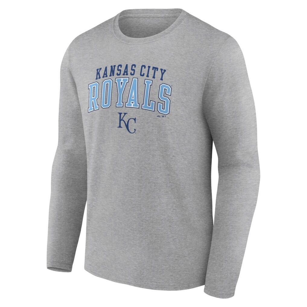 Kansas City Royals Fashion7 Iconic Long Sleeve T-Shirt - Heather Gray