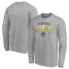 Milwaukee Brewers Fashion7 Iconic Long Sleeve T-Shirt - Heather Gray - - Front View