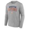 Houston Astros Fashion7 Iconic Long Sleeve T-Shirt - Heather Gray - - Side View