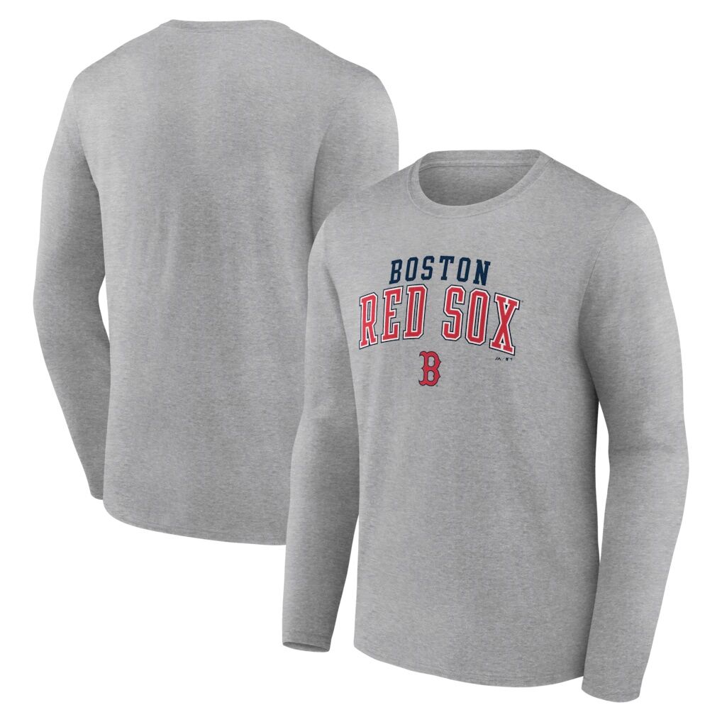 Boston Red Sox Fashion7 Iconic Long Sleeve T-Shirt - Heather Gray