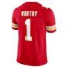 Xavier Worthy Kansas City Chiefs Nike Vapor F.U.S.E. Stitched Limited Jersey - Red - Detail View