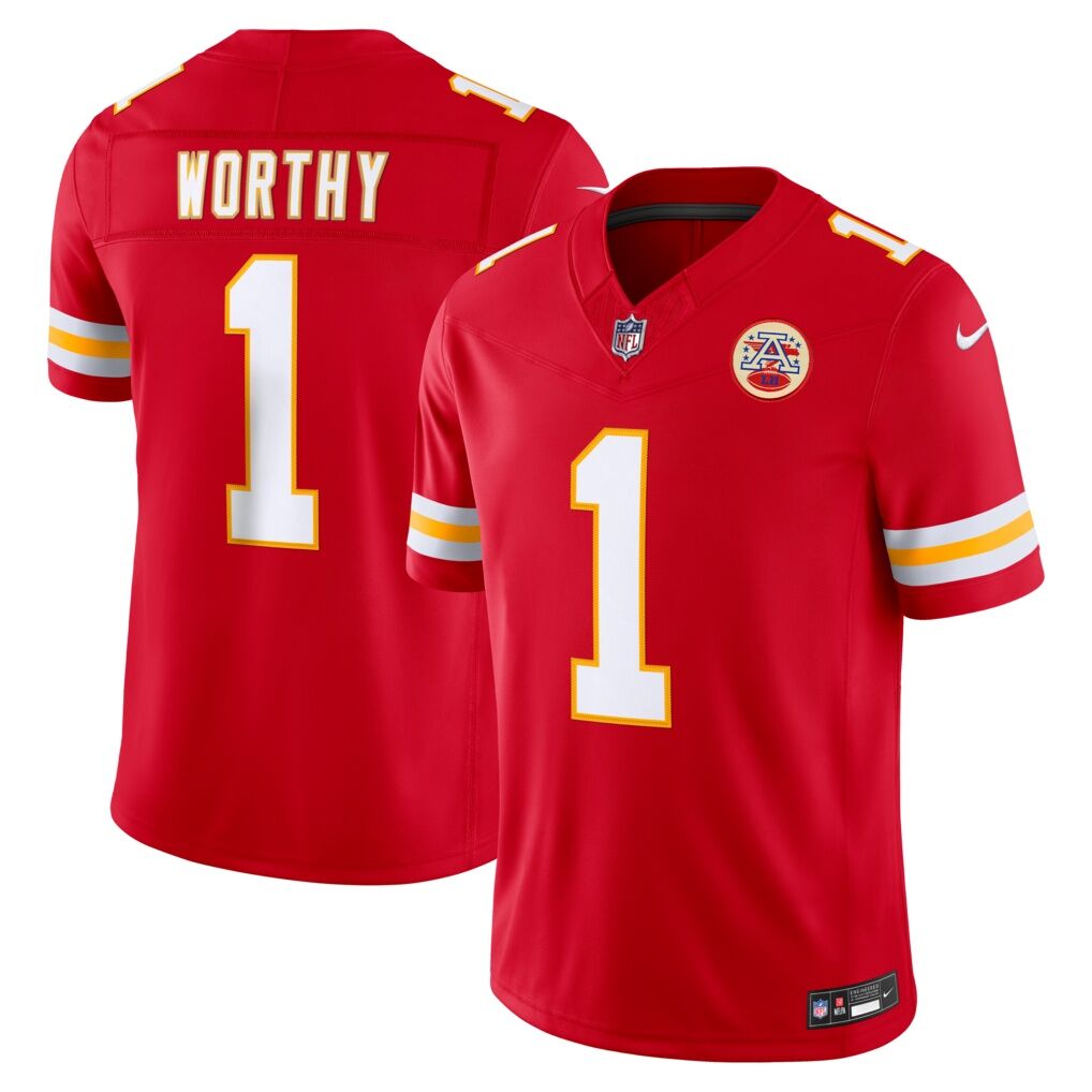 Xavier Worthy Kansas City Chiefs Nike Vapor F.U.S.E. Stitched Limited Jersey