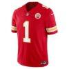Xavier Worthy Kansas City Chiefs Nike Vapor F.U.S.E. Stitched Limited Jersey - Red - Side View