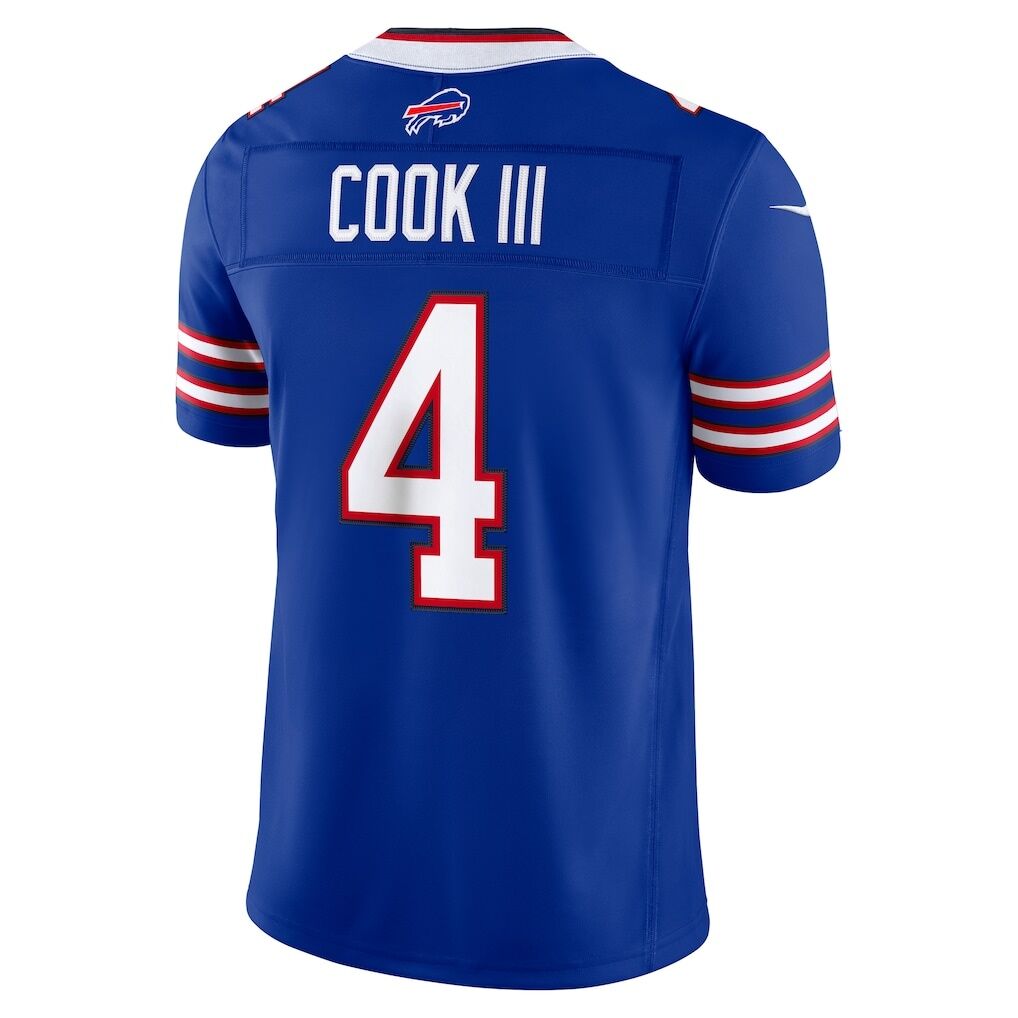 James Cook III Buffalo Bills Nike Team Vapor F.U.S.E. Stitched Limited Jersey - Royal