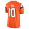Bo Nix Denver Broncos Nike Team Vapor F.U.S.E. Stitched Limited Jersey - Orange - Detail View