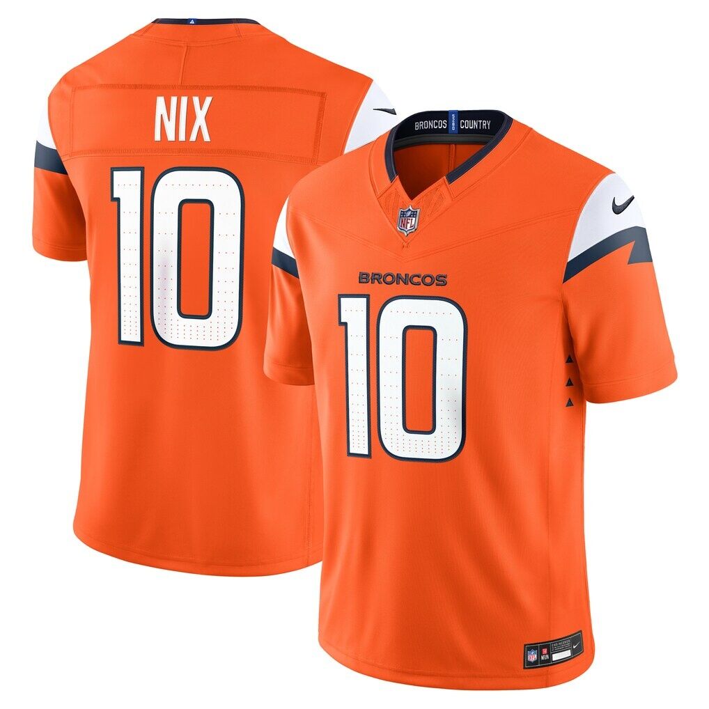 Bo Nix Denver Broncos Nike Team Vapor F.U.S.E. Stitched Limited Jersey