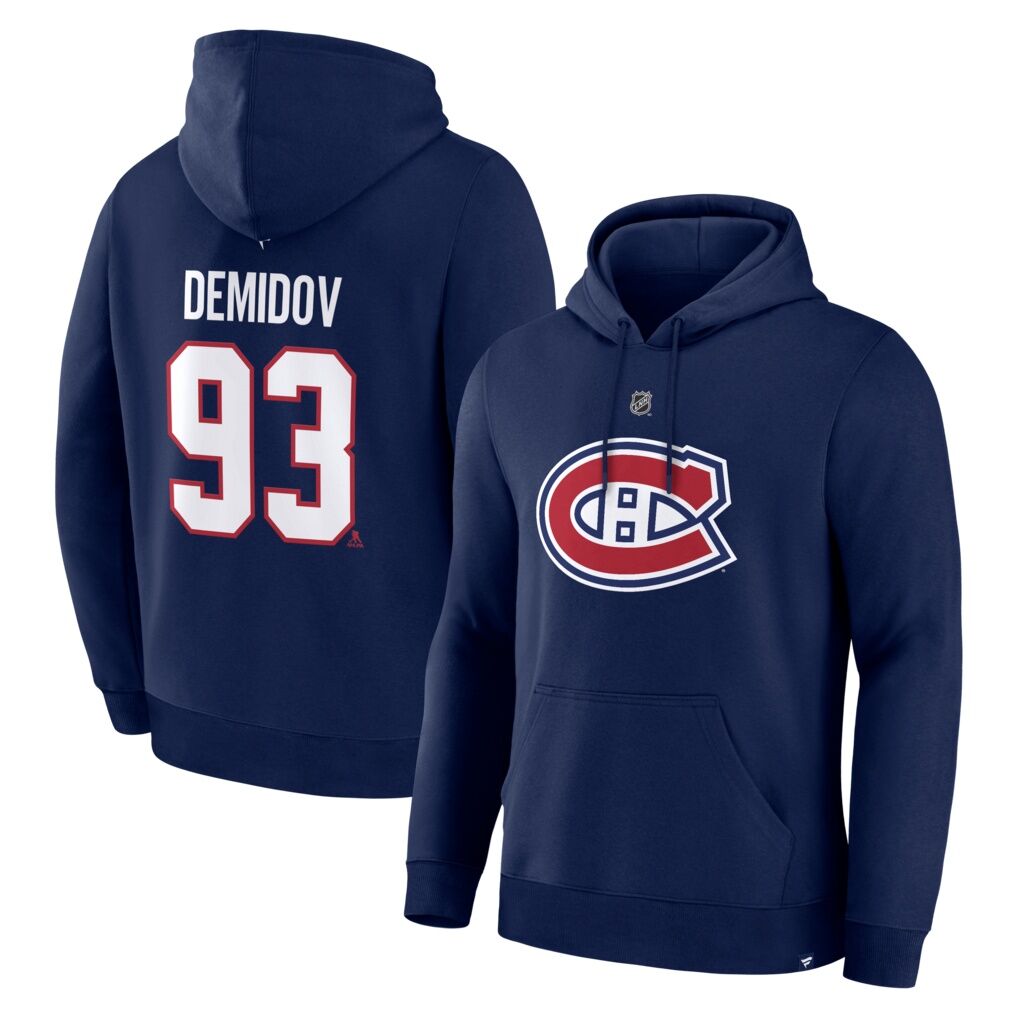 Ivan Demidov Montreal Canadiens Fashion7 Authentic Stack Name & Number Hoodie