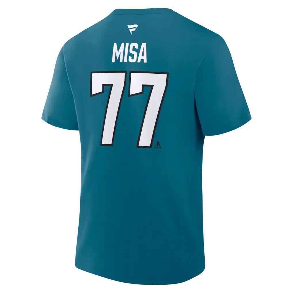 Michael Misa San Jose Sharks Fashion7 Authentic Stack Name & Number T-Shirt