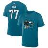 Michael Misa San Jose Sharks Fashion7 Authentic Stack Name & Number T-Shirt - Teal - Front View