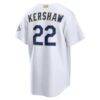 Clayton Kershaw Los Angeles Dodgers Nike 2026 Gold Collection Stadium Jersey - White - Detail View