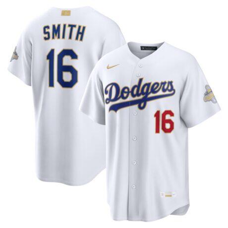 Will Smith Los Angeles Dodgers Nike 2026 Gold Collection Stadium Jersey - White - Front View