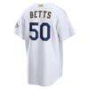 Mookie Betts Los Angeles Dodgers Nike 2026 Gold Collection Stadium Jersey - White - Detail View