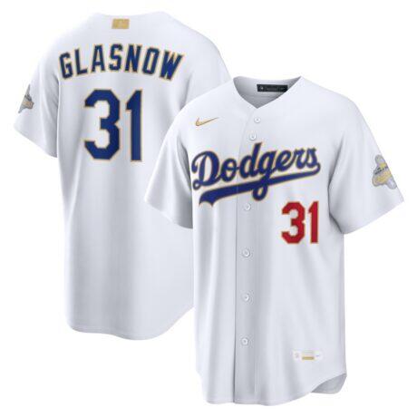 Tyler Glasnow Los Angeles Dodgers Nike 2026 Gold Collection Stadium Jersey - White - Front View