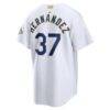 Teoscar Hernández Los Angeles Dodgers Nike 2026 Gold Collection Stadium Jersey - White - Detail View