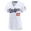 Clayton Kershaw Los Angeles Dodgers Nike Women's 2026 Gold Collection Stadium Jersey - White - Side View
