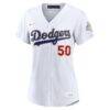 Mookie Betts Los Angeles Dodgers Nike Women's 2026 Gold Collection Stadium Jersey - White - Side View
