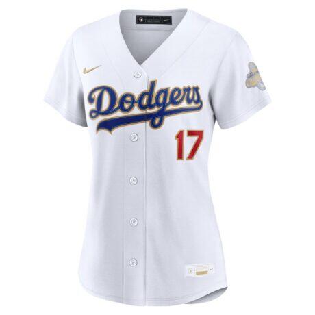 Shohei Ohtani Los Angeles Dodgers Nike Women's 2026 Gold Collection Stadium Jersey - White - Front View