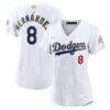 Enrique Hernández Los Angeles Dodgers Nike Women's 2026 Gold Collection Stadium Jersey - White - Front View
