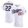 Clayton Kershaw Los Angeles Dodgers Nike 2026 Gold Collection Authentic Jersey - White - Front View