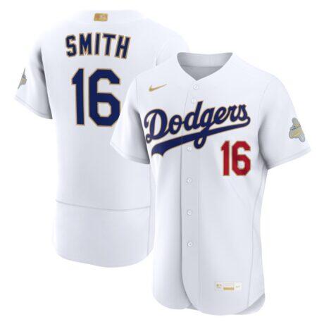 Will Smith Los Angeles Dodgers Nike 2026 Gold Collection Authentic Jersey - White - Front View