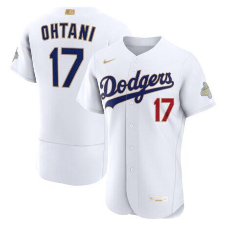 Shohei Ohtani Los Angeles Dodgers Nike 2026 Gold Collection Authentic Jersey - White - Front View