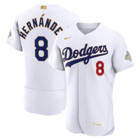 Enrique Hernández Los Angeles Dodgers Nike 2026 Gold Collection Authentic Jersey - White - Front View