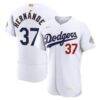 Teoscar Hernández Los Angeles Dodgers Nike 2026 Gold Collection Authentic Jersey - White - Front View