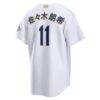 Roki Sasaki Los Angeles Dodgers Nike 2026 Gold Collection Kanji Stadium Jersey - White - Detail View