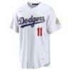Roki Sasaki Los Angeles Dodgers Nike 2026 Gold Collection Kanji Stadium Jersey - White - Side View