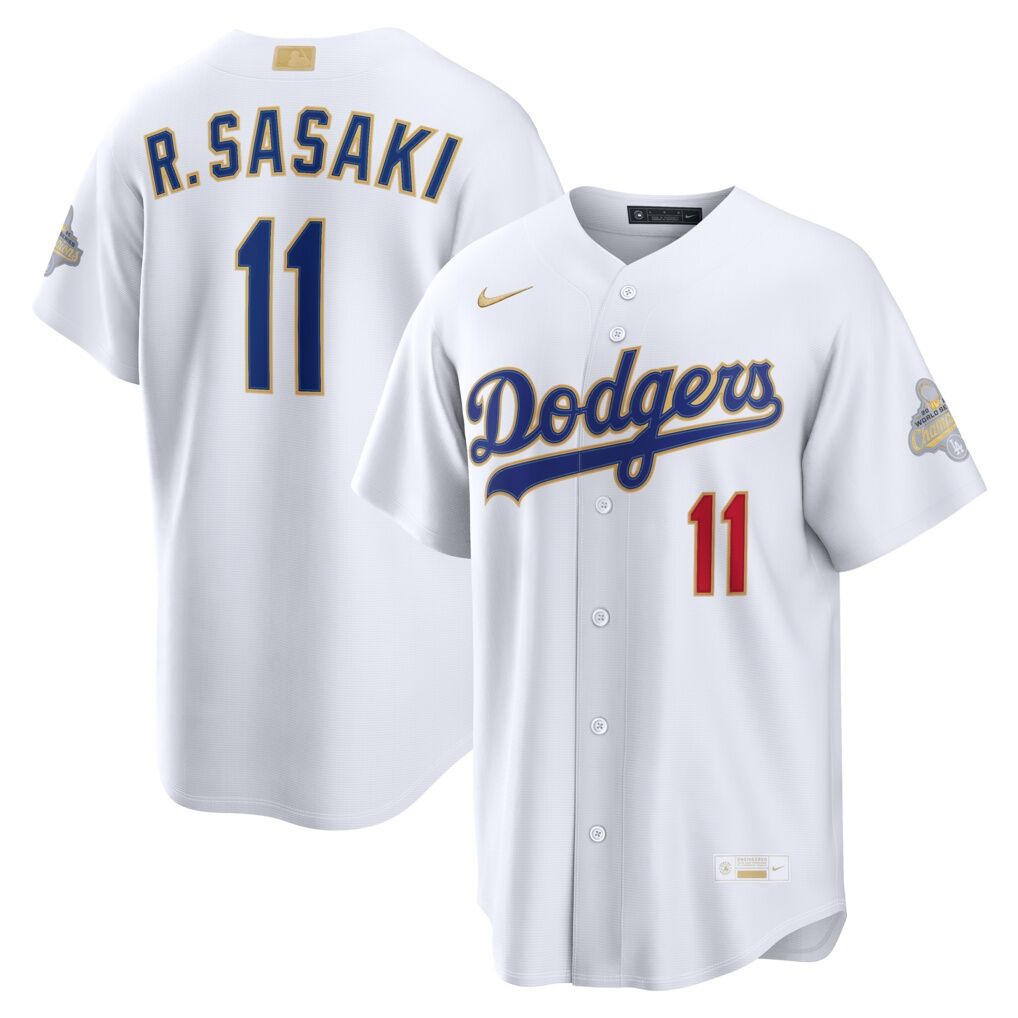 Roki Sasaki Los Angeles Dodgers Nike 2026 Gold Collection Stadium Jersey