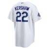 Clayton Kershaw Los Angeles Dodgers Nike Home 2025 World Series Champions Replica Jersey - White - Detail View