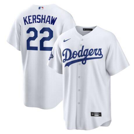 Clayton Kershaw Los Angeles Dodgers Nike Home 2025 World Series Champions Replica Jersey - White - Front View