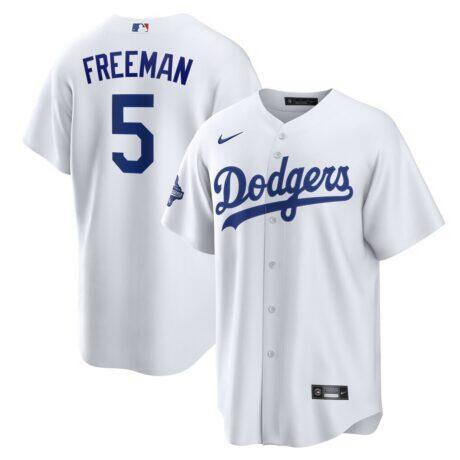 Freddie Freeman Los Angeles Dodgers Nike Home 2025 World Series Champions Replica Jersey - White - Front View