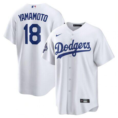 Yoshinobu Yamamoto Los Angeles Dodgers Nike 2025 World Series Champions Home Replica Jersey - White - Front View