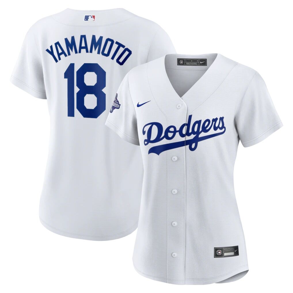 Yoshinobu Yamamoto Los Angeles Dodgers Nike Women’s 2025 World Series Champions Home Replica Jersey