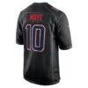 Drake Maye New England Patriots Nike Super Bowl LX Patch Carbon Fashion Game Jersey - Black - Detail View
