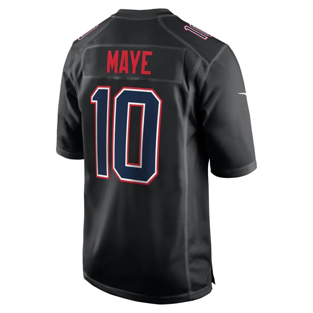 Drake Maye New England Patriots Nike Super Bowl LX Patch Carbon Fashion Game Jersey