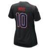 Drake Maye New England Patriots Nike Women's Super Bowl LX Patch Carbon Fashion Game Jersey - Black - Detail View