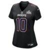 Drake Maye New England Patriots Nike Women's Super Bowl LX Patch Carbon Fashion Game Jersey - Black - Side View