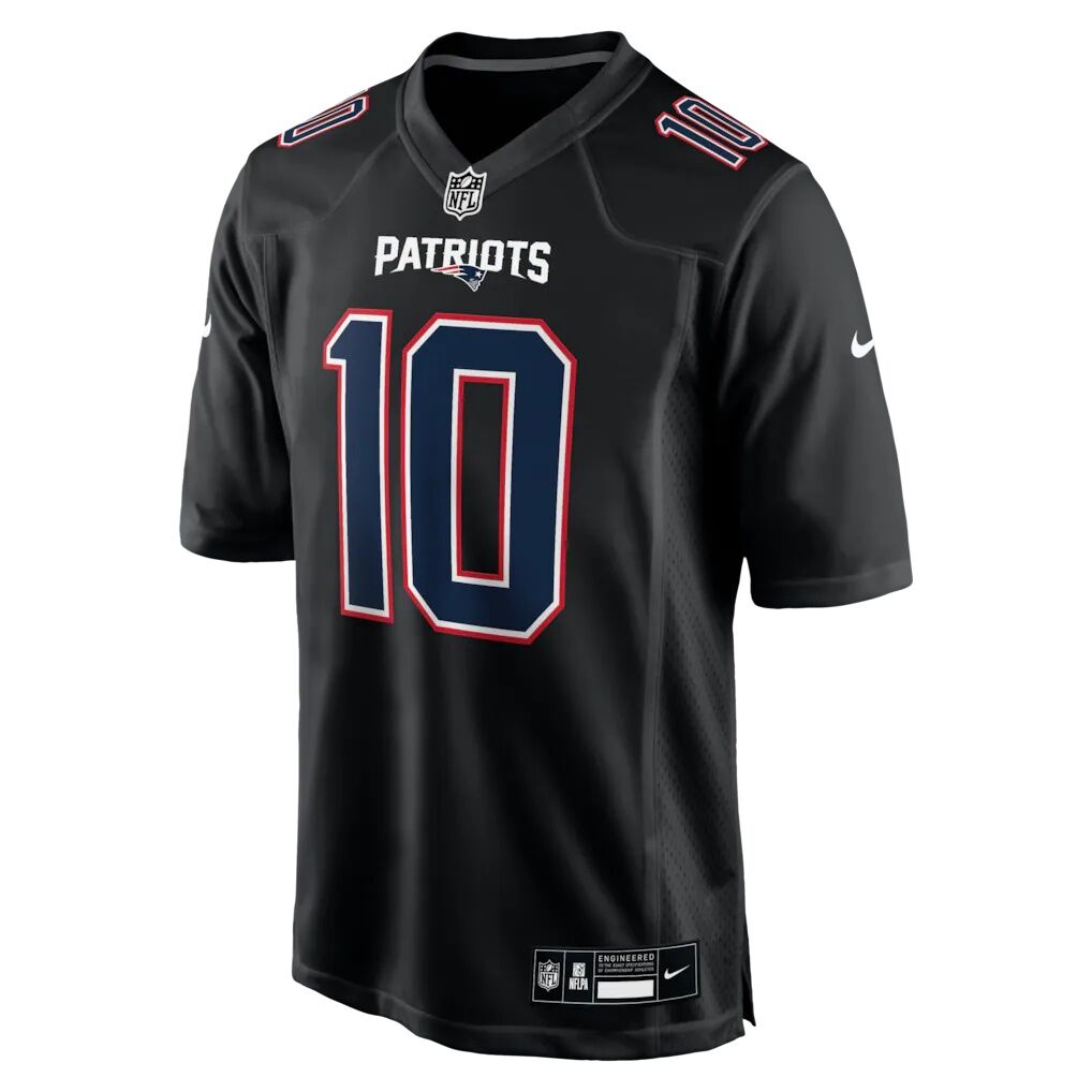 Drake Maye New England Patriots Nike Game Jersey - Carbon Black