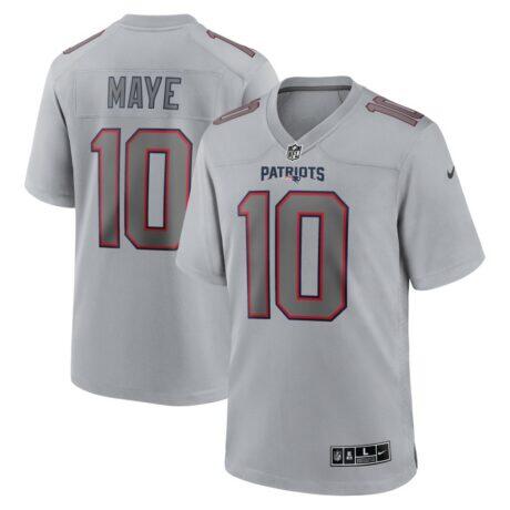 Drake Maye New England Patriots Nike Atmosphere Fashion Game Jersey - Gray - Front View