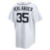 Justin Verlander Detroit Tigers Nike Home Replica Jersey - White - Detail View