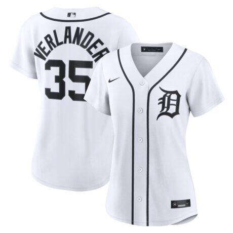 Justin Verlander Detroit Tigers Nike Women's Home Replica Jersey - White - Front View